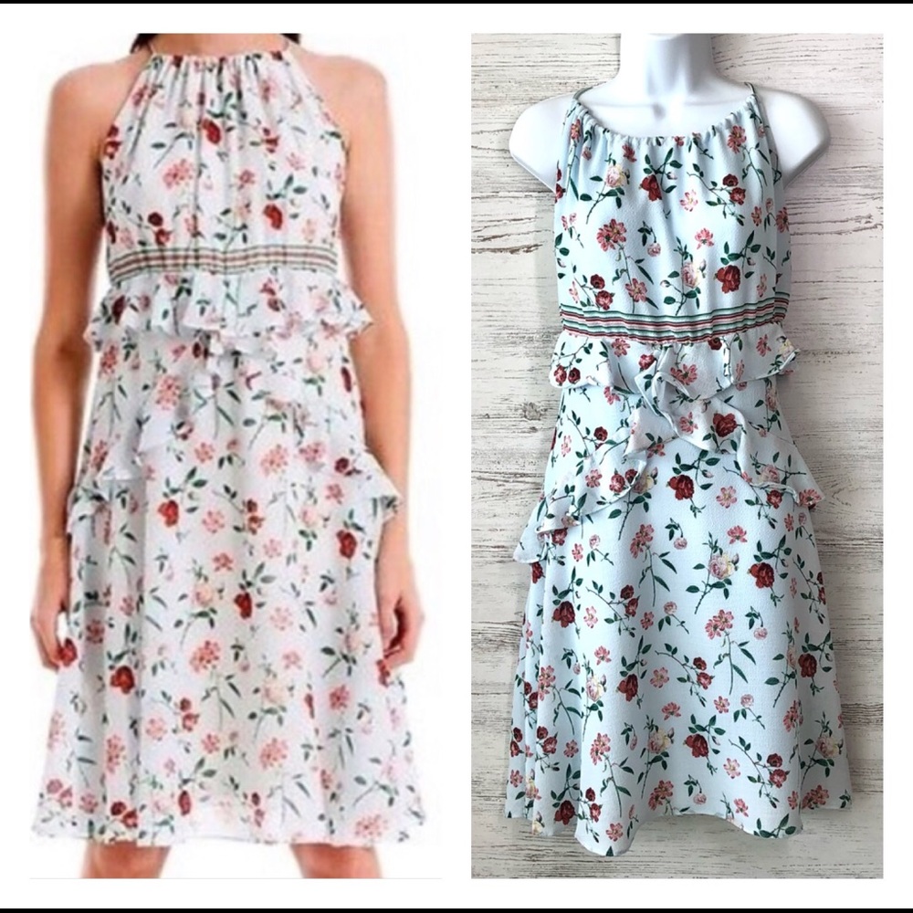 NWT MAX STUDIO Melina Floral Romantic Ruffle Party Wedding Guest Dress XS